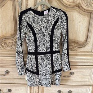 Pink Owl Black and White Patterned Dress